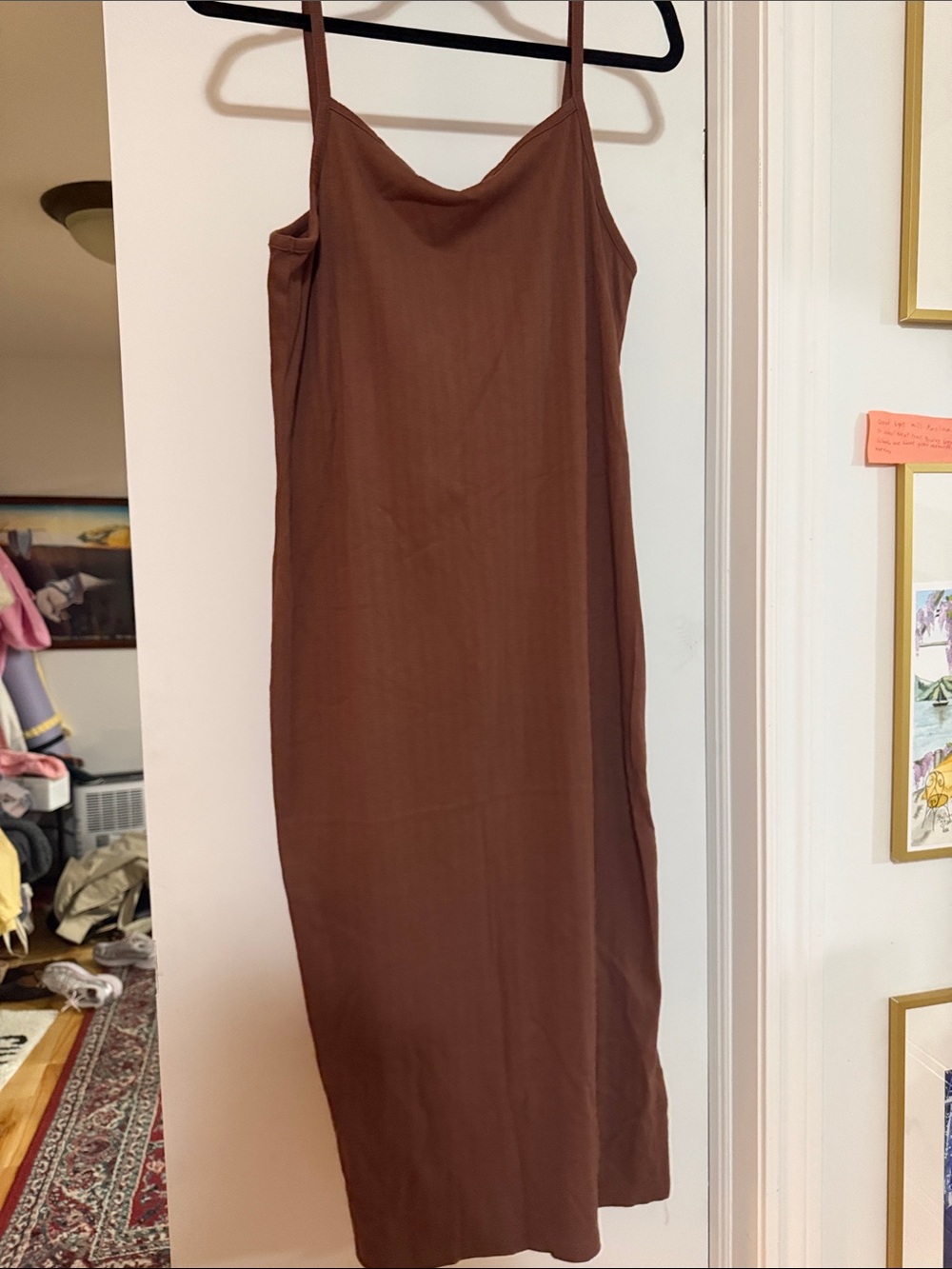 wild fable Chocolate Brown Maxi Slip Dress with Spaghetti Straps